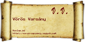 Vörös Varsány névjegykártya
