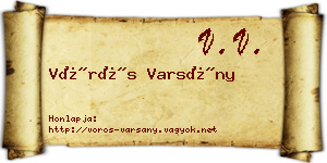 Vörös Varsány névjegykártya