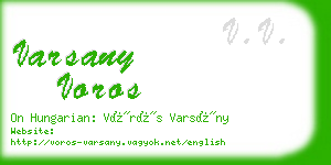 varsany voros business card